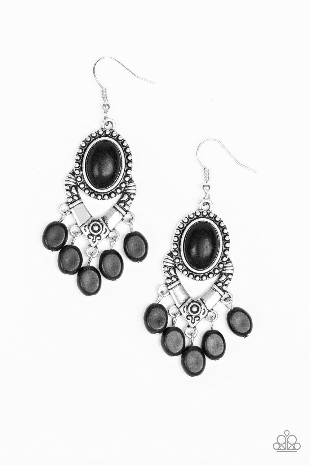 Paparazzi Accessories-Southern Sandstone - Black Earrings