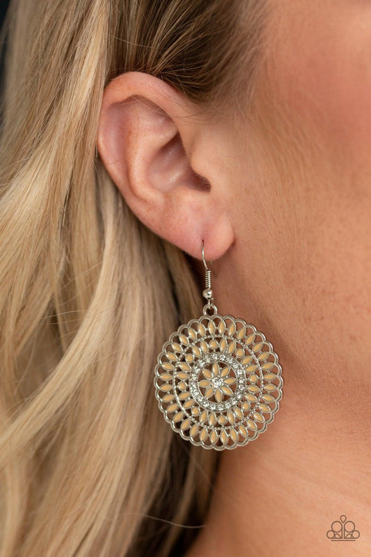 Paparazzi Accessories-PINWHEEL and Deal - Brown Earrings