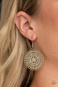 Paparazzi Accessories-PINWHEEL and Deal - Brown Earrings