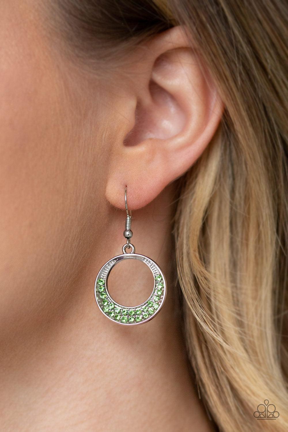 Paparazzi Accessories-Socialite Luster - Green Earrings