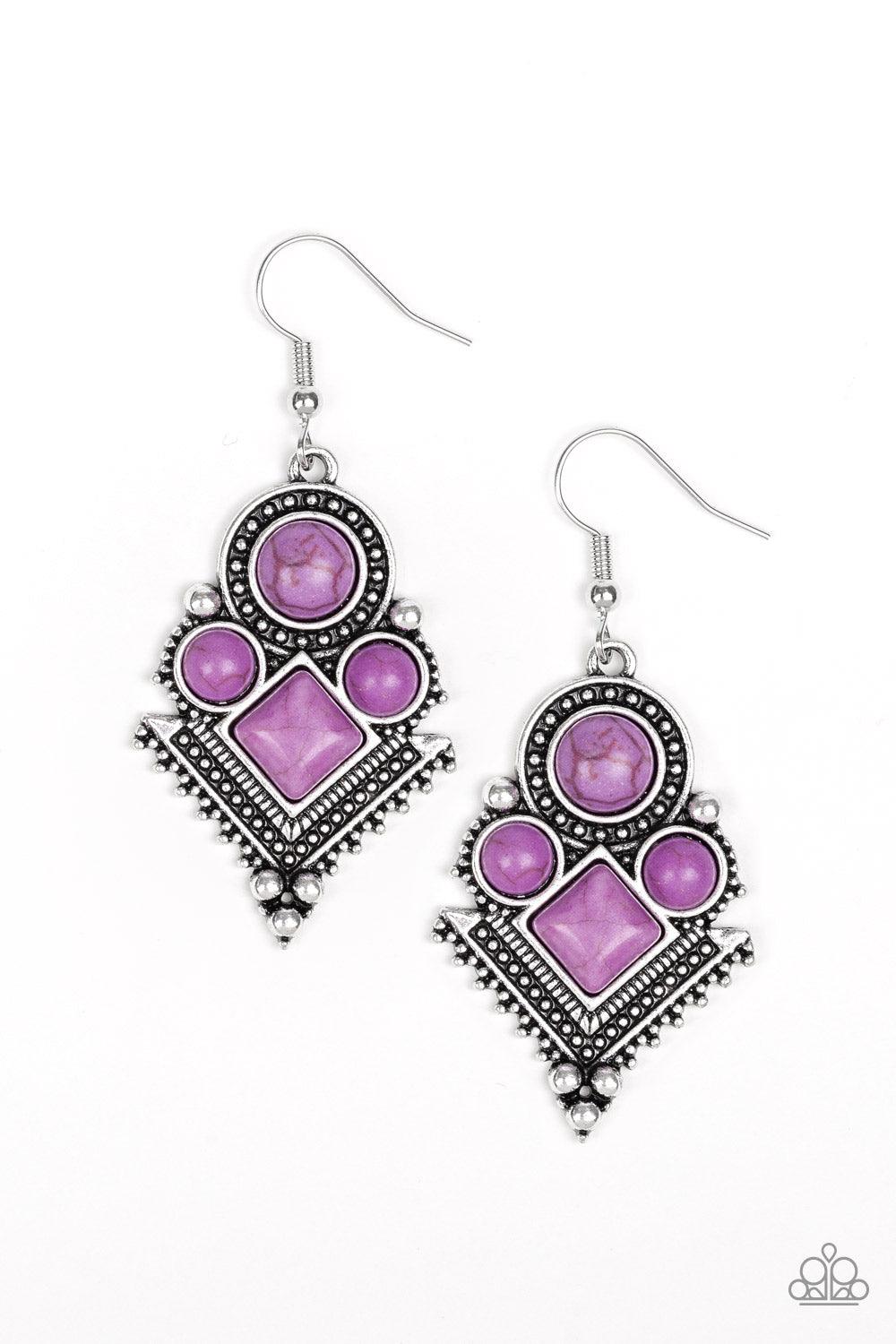 Paparazzi Accessories-So Sonoran - Purple Earrings