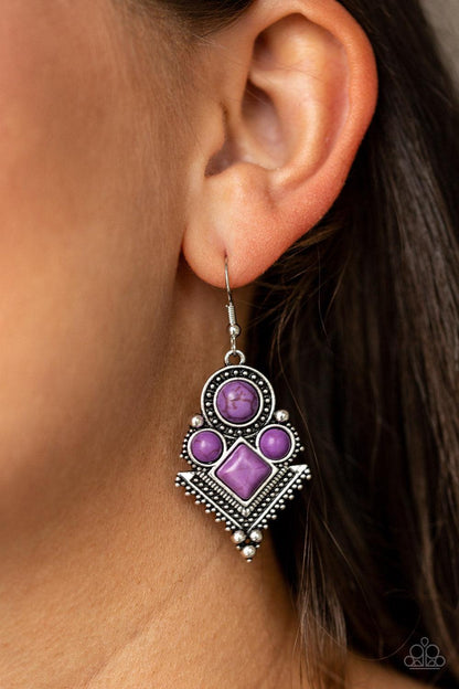 Paparazzi Accessories-So Sonoran - Purple Earrings