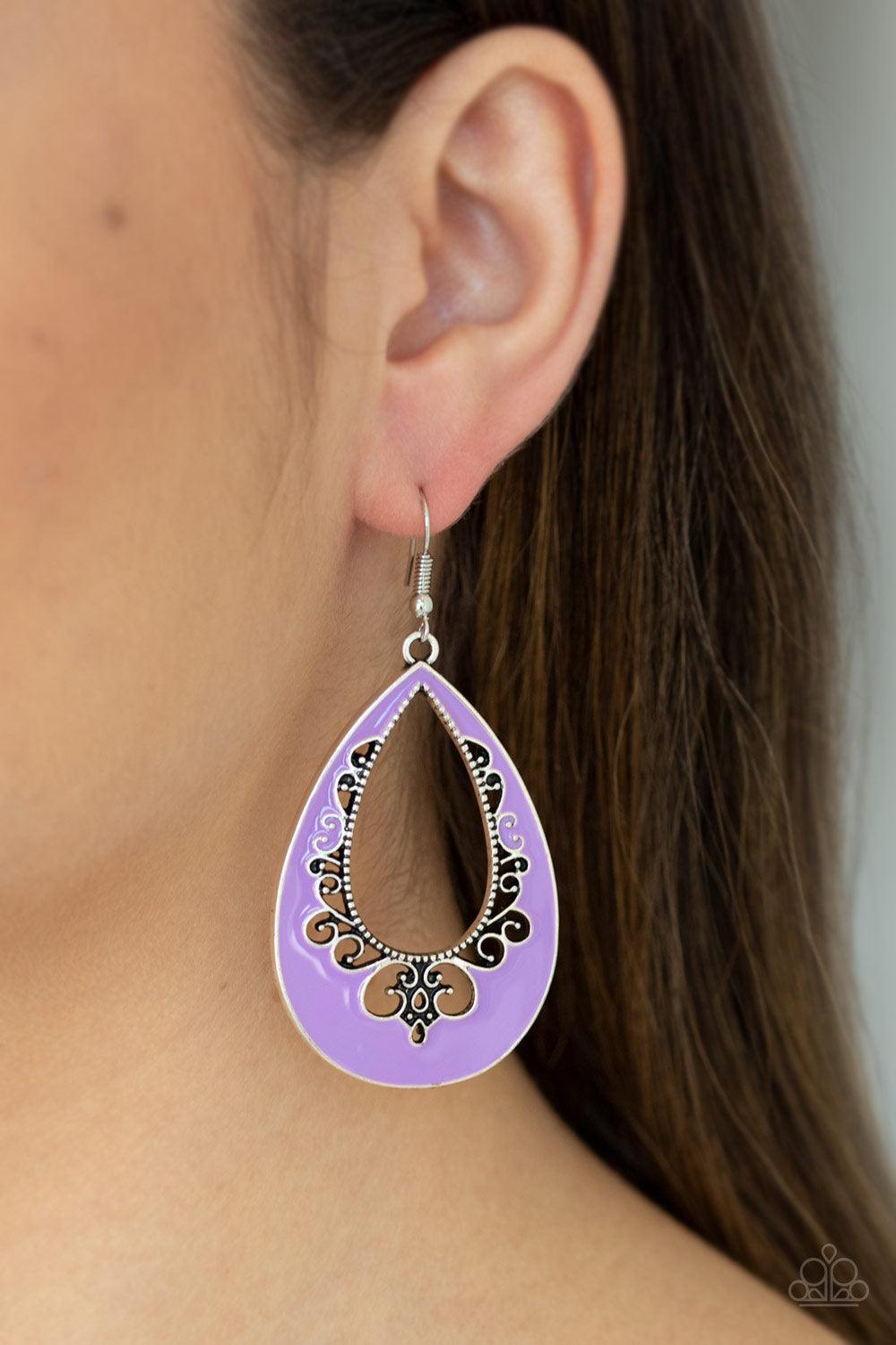 Paparazzi Accessories-Compliments To The CHIC - Purple Earrings