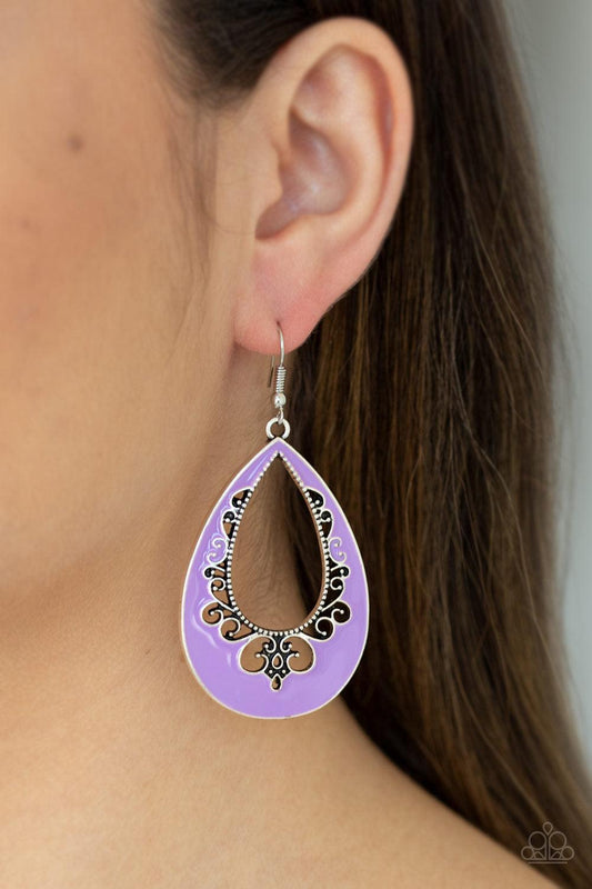 Paparazzi Accessories-Compliments To The CHIC - Purple Earrings