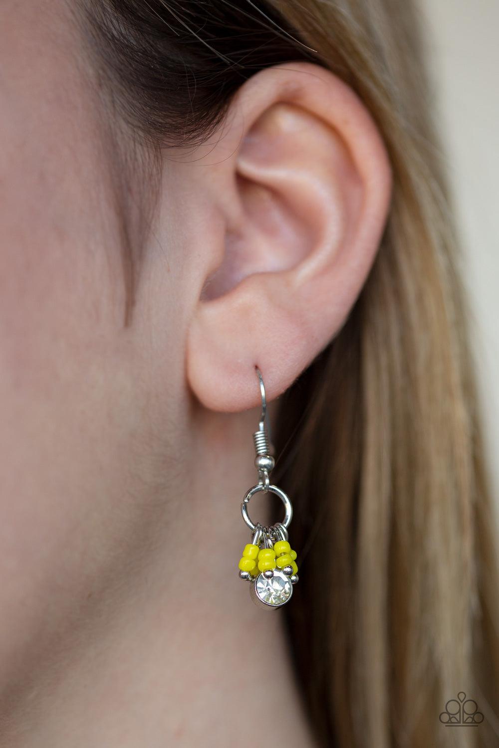 Paparazzi Accessories-Twinkling Trinkets - Yellow Earrings