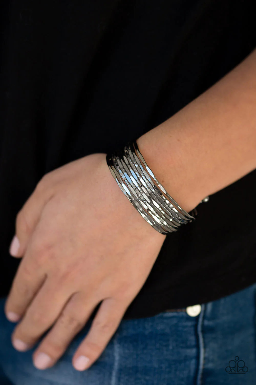 Sleek Shimmer Black Bracelet - Jewelry by Bretta