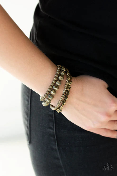 Rose Garden Gala Brass Bracelet - Jewelry by Bretta