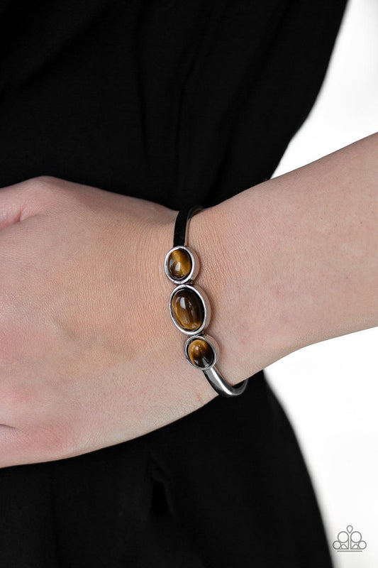 Paparazzi Accessories-ROAM Rules - Brown Cuff Bracelet