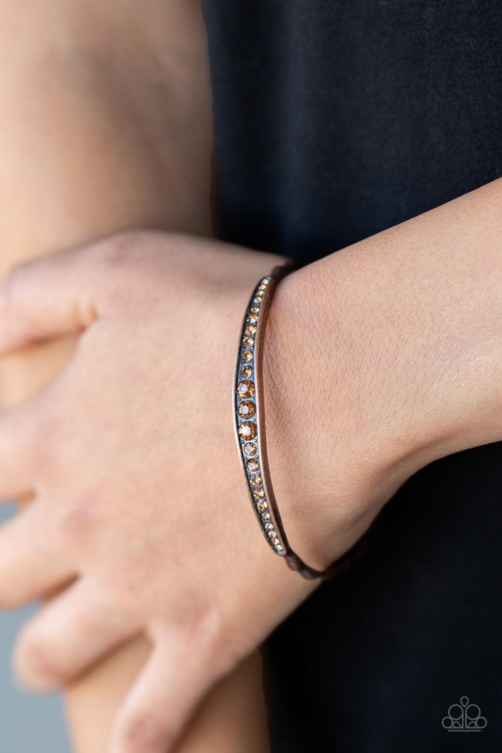  Paparazzi Accessories-Just SPARKLE And Wave - Copper Bracelet
