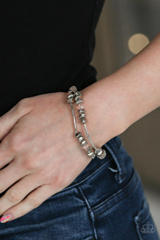 Paparazzi Accessories-Get The GLOW On The Road - Pink Bracelets