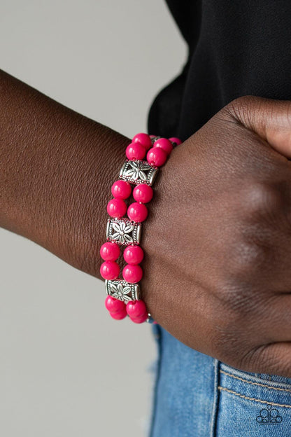 Paparazzi Accessories-Daisy Debutante - Pink Bracelet