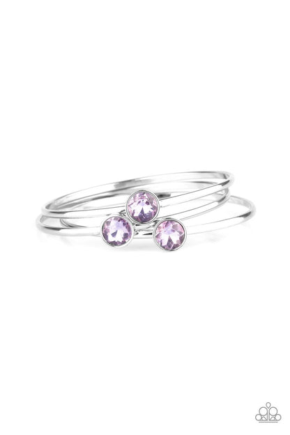 Paparazzi Accessories-Be All You Can BEDAZZLE - Purple Bracelets