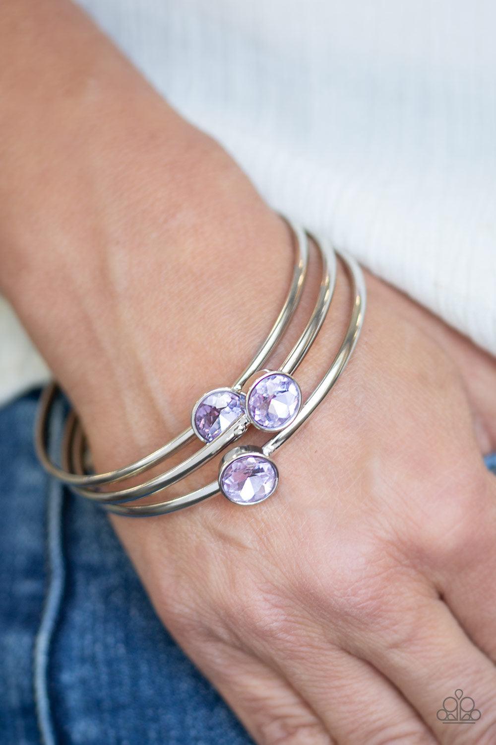 Paparazzi Accessories-Be All You Can BEDAZZLE - Purple Bracelets
