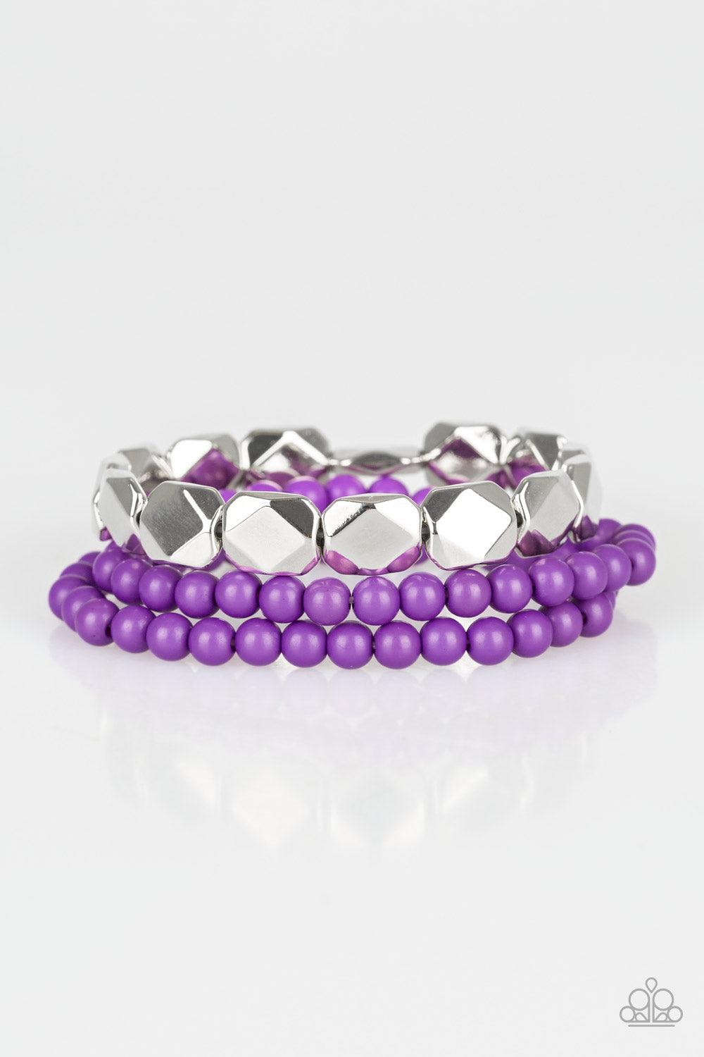 Paparazzi Accessories-Fiesta Flavor - Purple Bracelet