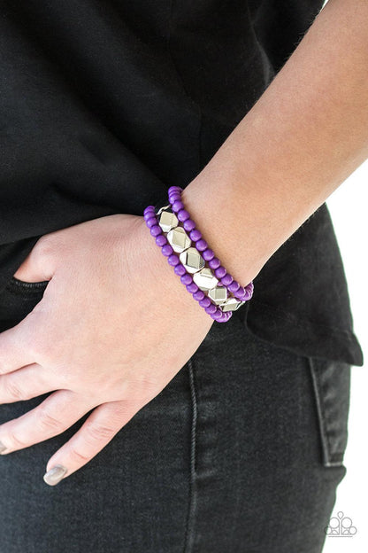 Paparazzi Accessories-Fiesta Flavor - Purple Bracelet