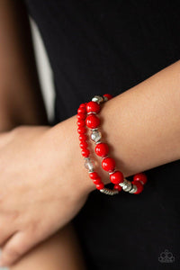 Paparazzi Accessories-Colorful Collisions - Red Bracelet