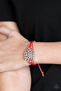 Paparazzi Accessories-Without Skipping A BEAD - Red Urban Bracelet - jewelrybybretta