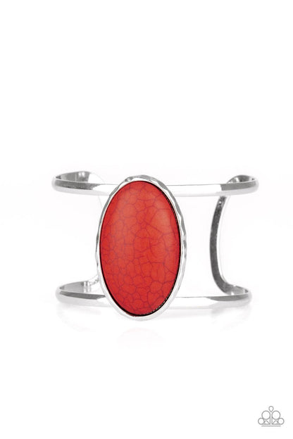 Paparazzi Accessories-Desert Empress - Red Cuff Bracelet