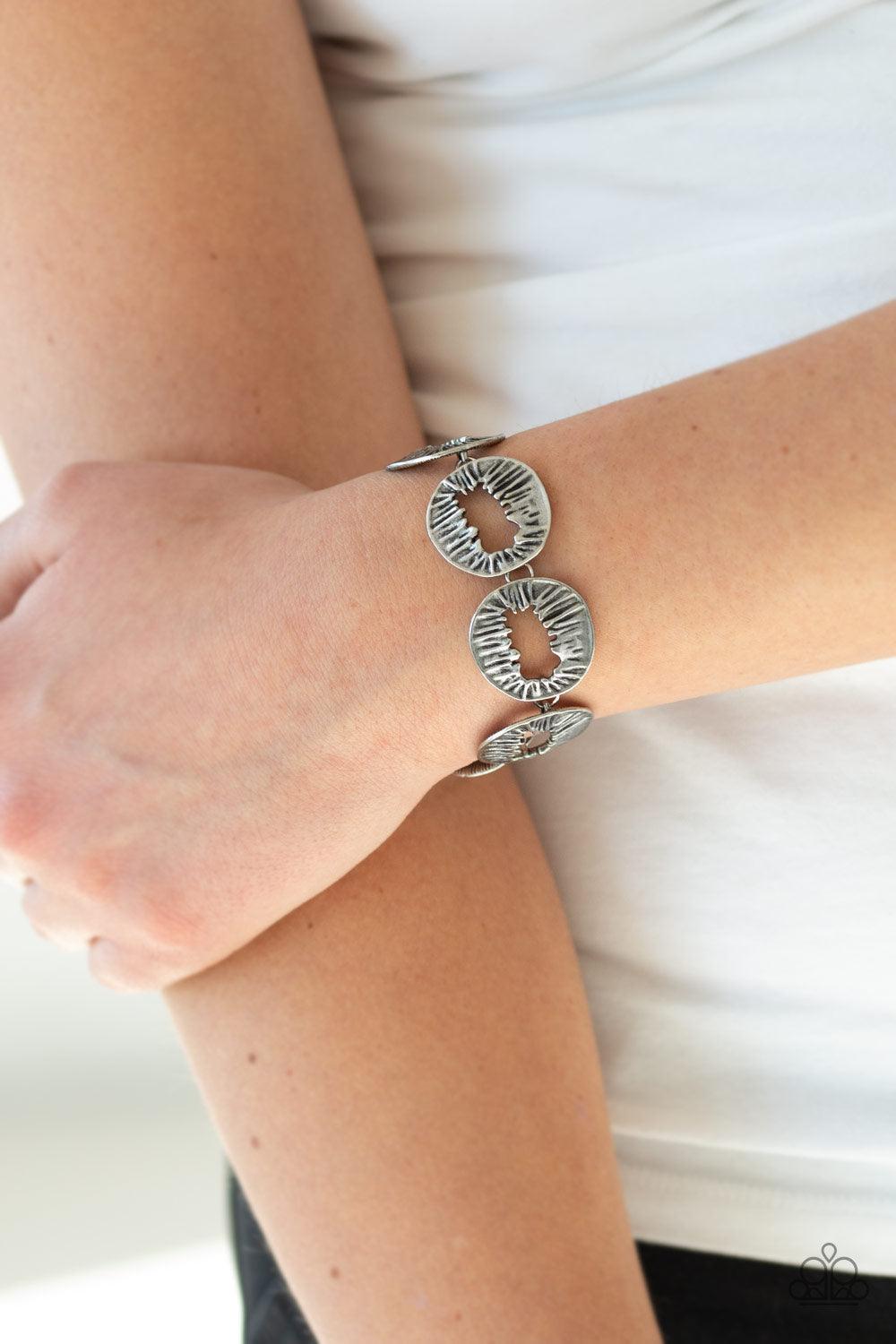 Paparazzi Accessories-Cut It Out! - Silver Bracelet - jewelrybybretta
