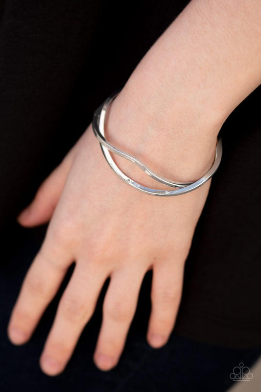Paparazzi Accessories-Tropicana Temptress - Silver Cuff Bracelet - jewelrybybretta