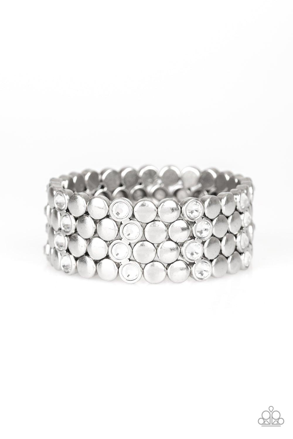 Paparazzi Accessories-Scattered Starlight - White Bracelet