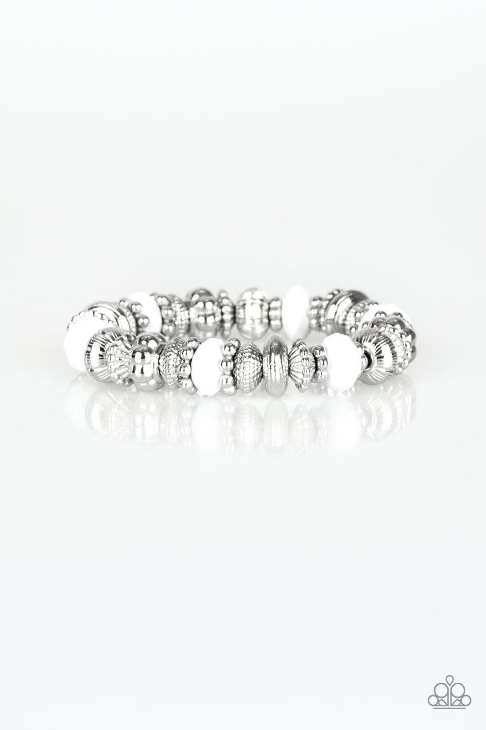Paparazzi Accessories-Live Life To The COLOR-fullest - White Bracelet