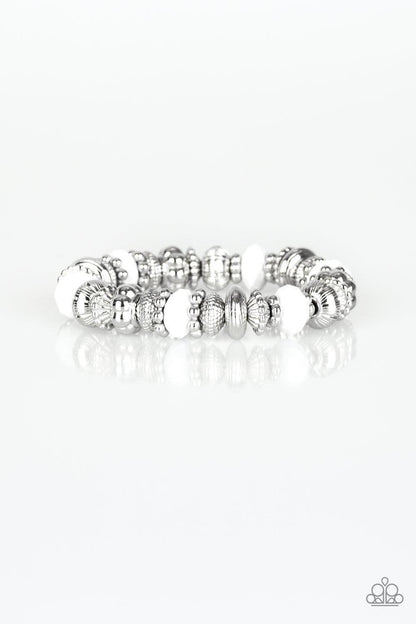 Paparazzi Accessories-Live Life To The COLOR-fullest - White Bracelet