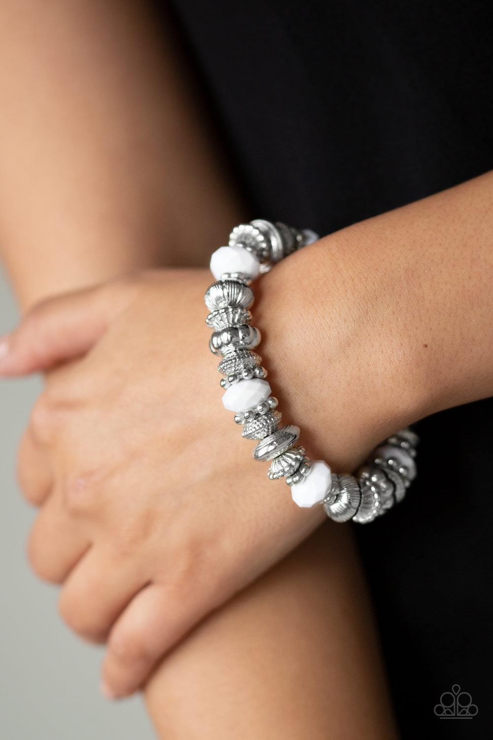 Paparazzi Accessories-Live Life To The COLOR-fullest - White Bracelet