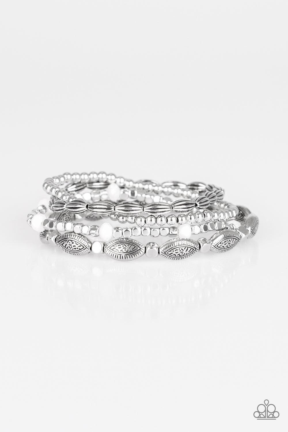 Paparazzi Accessories-Full Of WANDER - White Bracelet