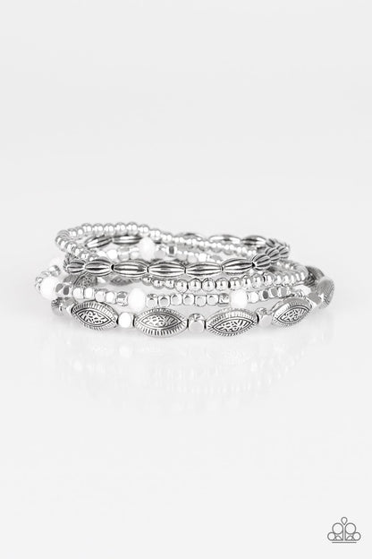 Paparazzi Accessories-Full Of WANDER - White Bracelet