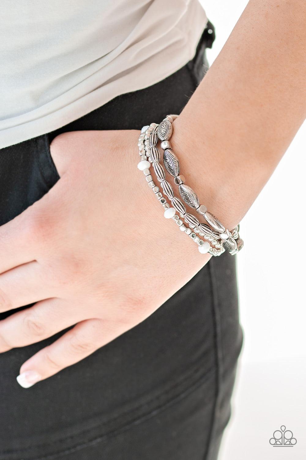 Paparazzi Accessories-Full Of WANDER - White Bracelet