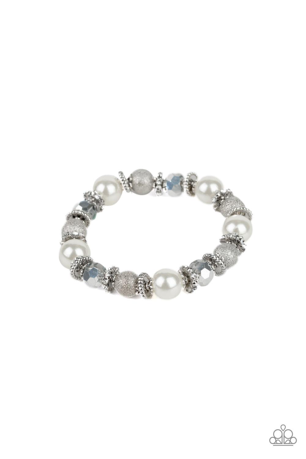 Paparazzi Accessories-Sparking Conversation - White Bracelets