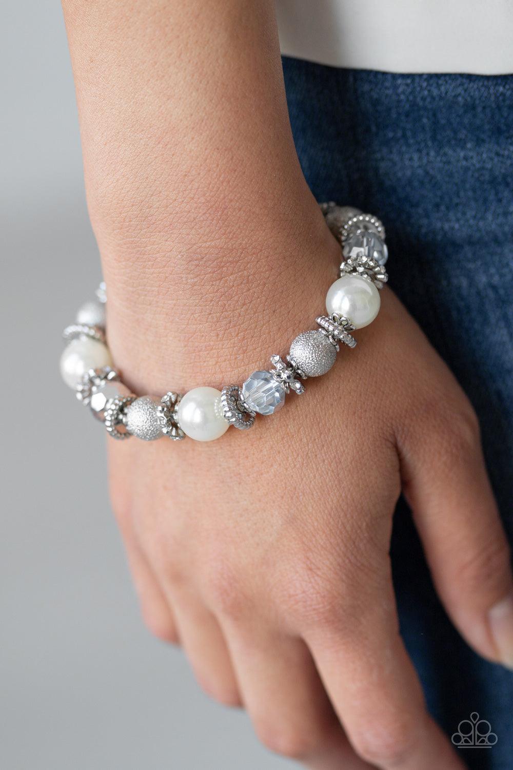 Paparazzi Accessories-Sparking Conversation - White Bracelets