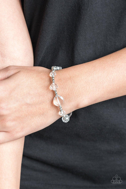 Paparazzi Accessories-Starry-Eyed Elegance - White Bracelet