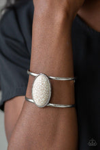 Paparazzi Accessories-Desert Empress - White Cuff Bracelet