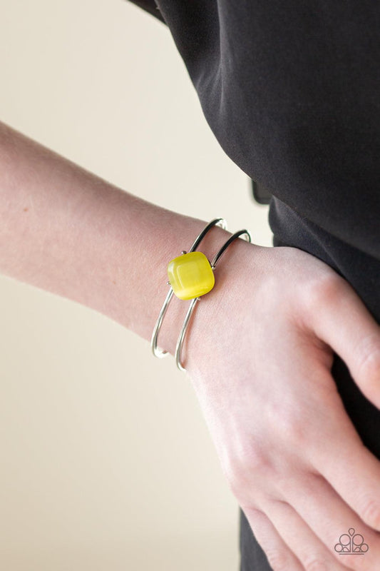 Paparazzi Accessories-Turn Up The Glow - Yellow Bracelet