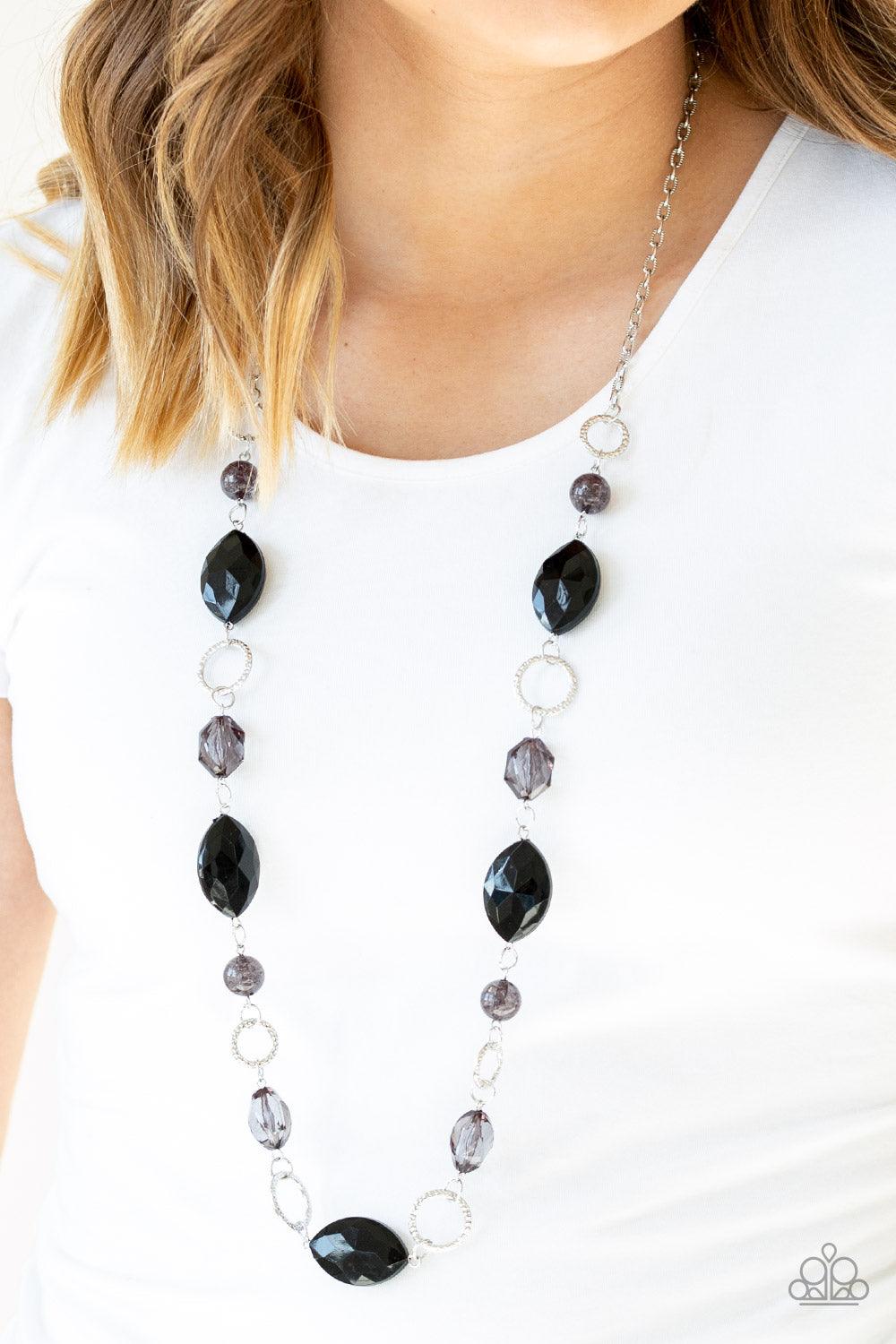 Paparazzi Accessories-Shimmer Simmer - Black Necklace