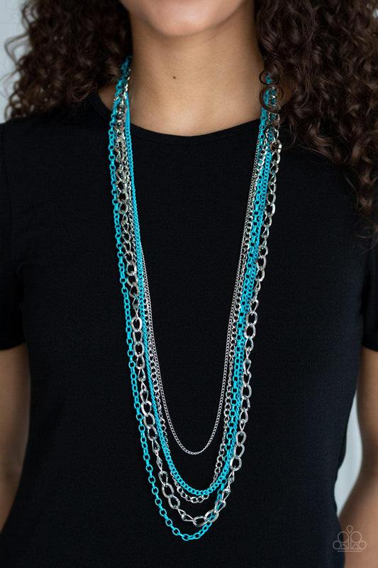 Paparazzi Accessories-Industrial Vibrance - Blue Necklace