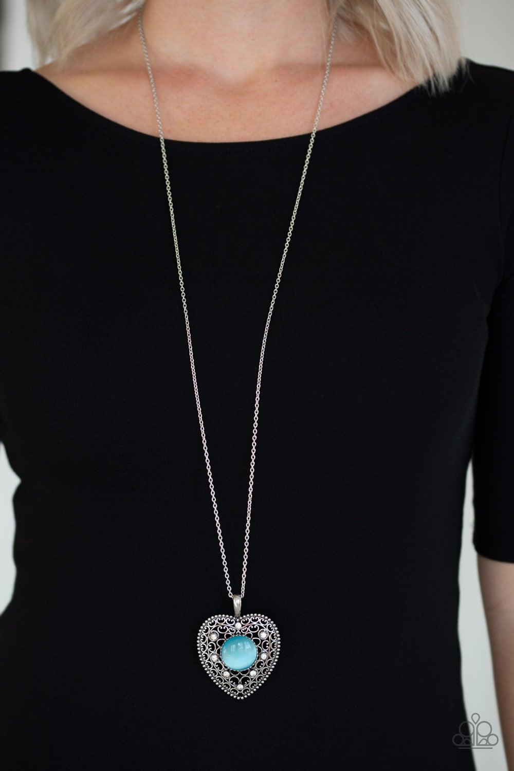 One Heart Blue Necklace - Jewelry by Bretta