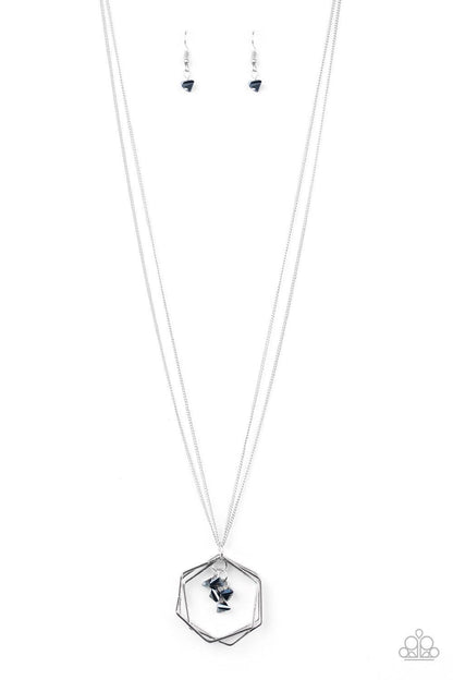 Paparazzi Accessories-Chicly Geocentric - Blue Necklace