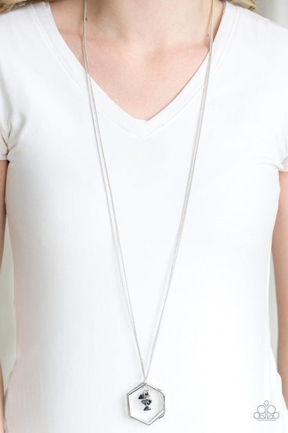 Paparazzi Accessories-Chicly Geocentric - Blue Necklace