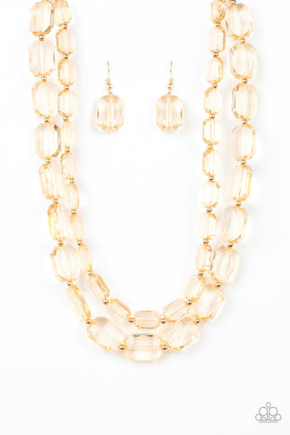 Paparazzi Accessories - Ice Bank - Gold Necklace - jewelrybybretta