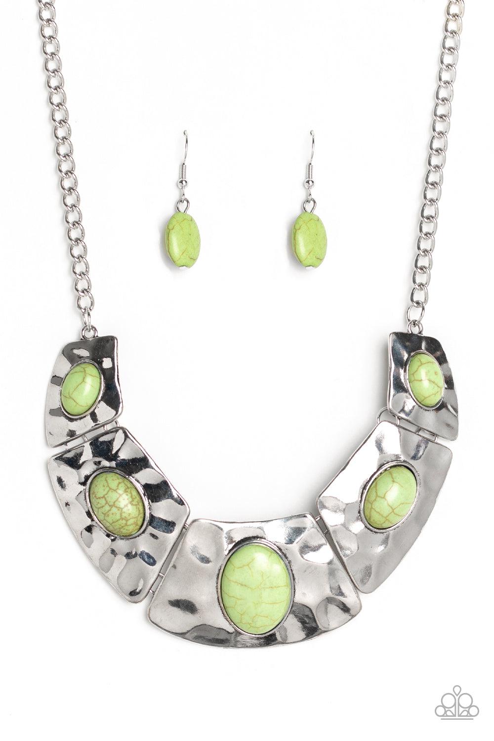 Paparazzi Accessories-RULER In Favor - Green  Necklace