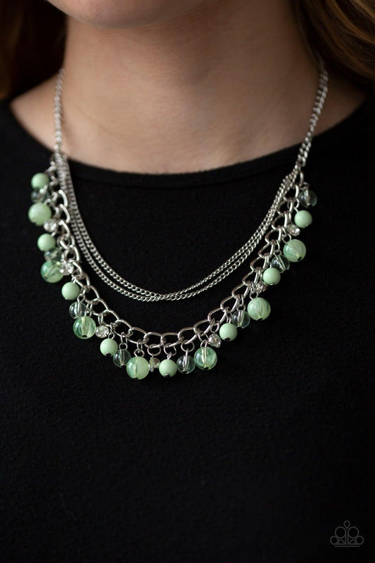Paparazzi Accessories-Wait and SEA - Green Necklace