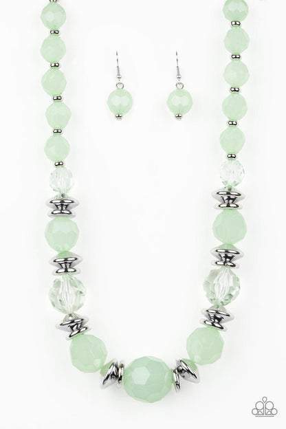 Paparazzi Accessories-Dine and Dash - Green Necklace