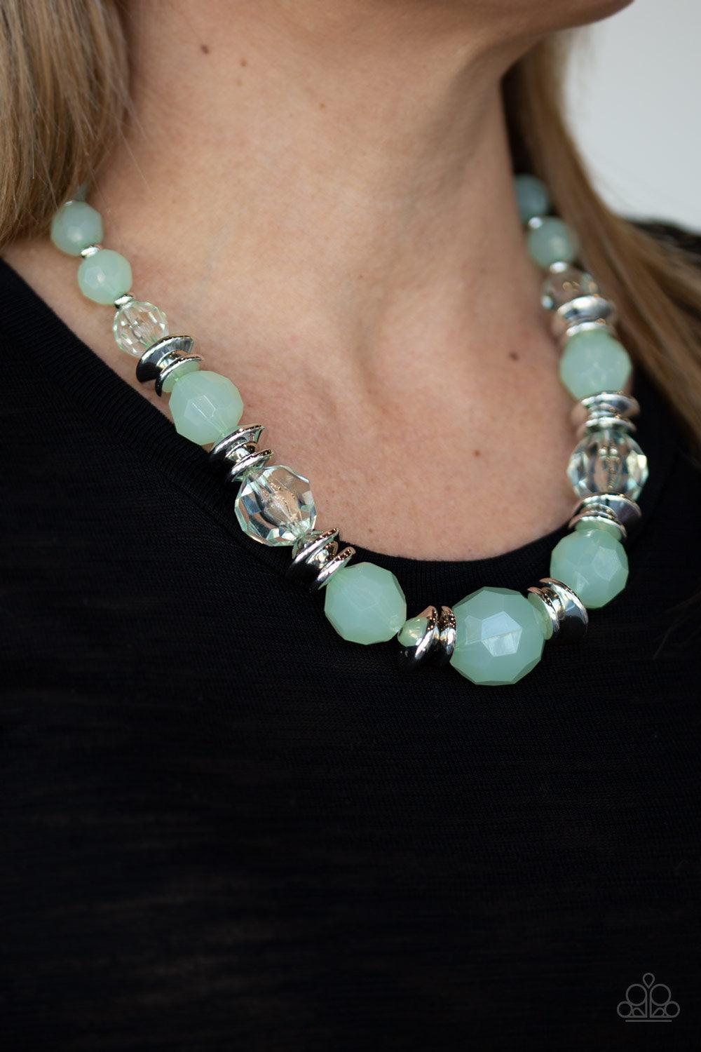 Paparazzi Accessories-Dine and Dash - Green Necklace