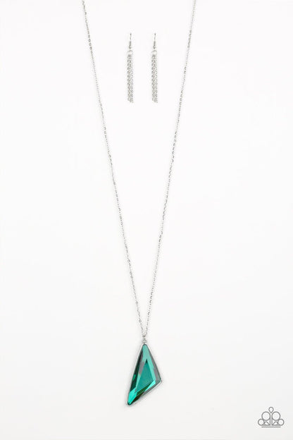 Paparazzi Accessories-Ultra Sharp - Green Necklace