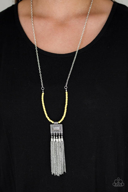 Paparazzi Accessories-Mayan Masquerade - Yellow Necklace