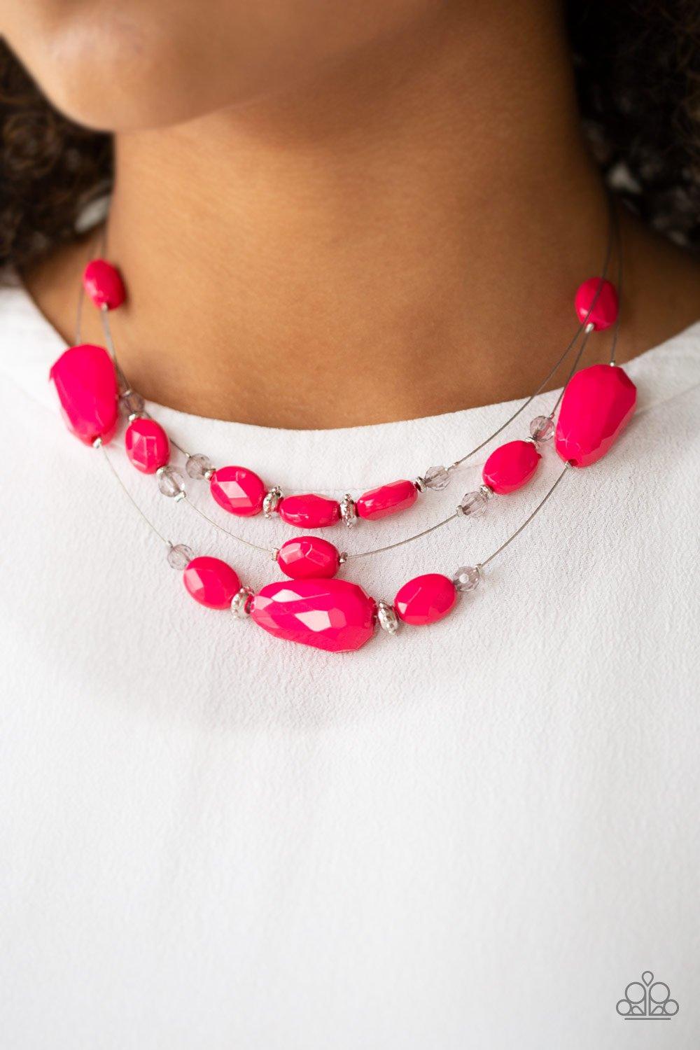Radiant Reflections Pink Necklace - Jewelry by Bretta