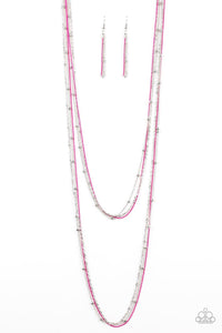 What A COLORFUL World Pink Necklace - Jewelry by Bretta